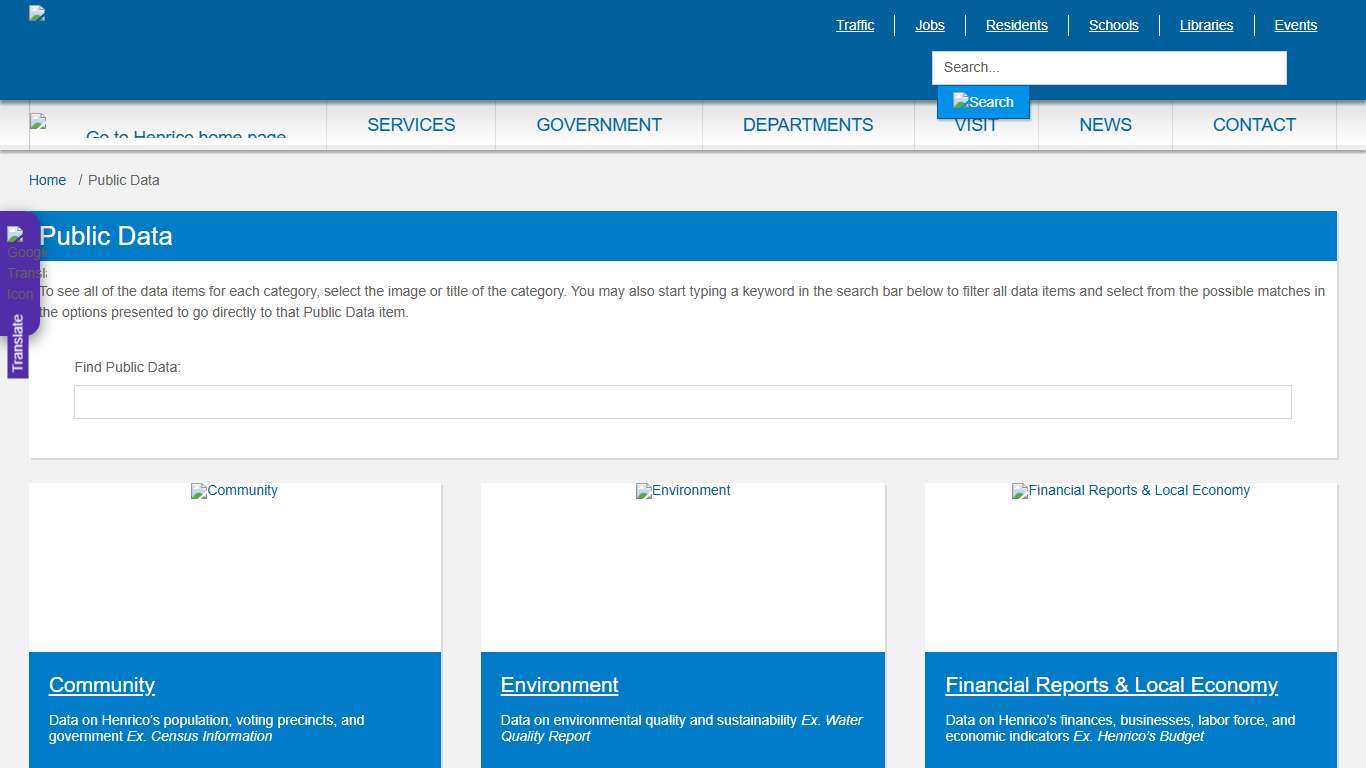 Public Data » Henrico County, Virginia